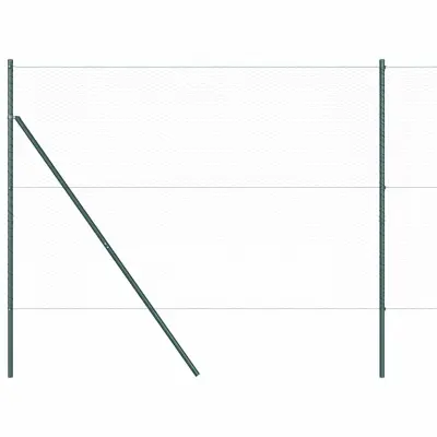 vidaXL Ogrodje s stebri Siva 1.6 x 100 m Jeklo s PVC premazom