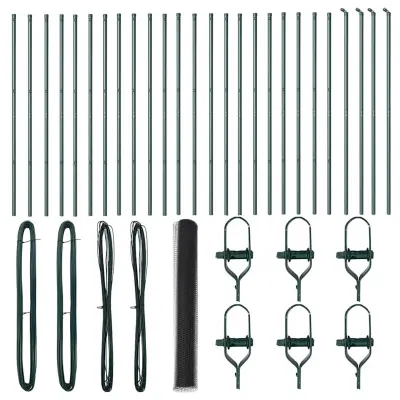 vidaXL Ogrodje s stebri Siva 1.4 x 50 m Jeklo s PVC premazom