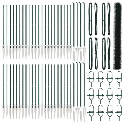 vidaXL Ogrodje s stebri Zelena 1.6 x 100 m Jeklo s PVC premazom