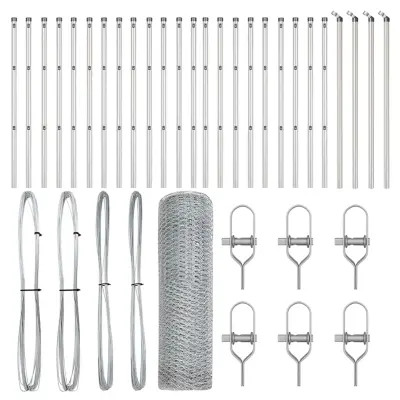 vidaXL Ogrodje s stebri srebrna 0.8 x 50 m Jeklo s PVC premazom