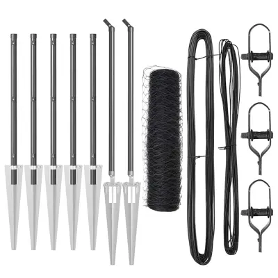 vidaXL Ogrodje s stebri Siva 0.5 x 10 m Jeklo s PVC premazom