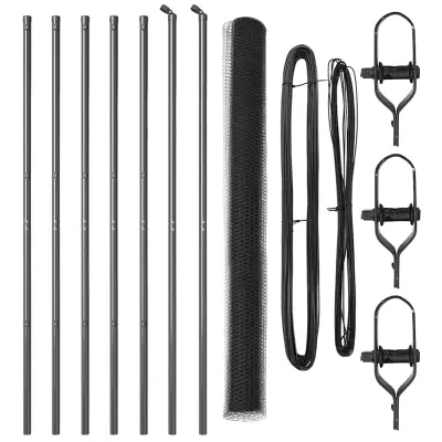 vidaXL Ogrodje s stebri Siva 1.5 x 10 m Jeklo s PVC premazom