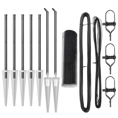 vidaXL Ogrodje s stebri Siva 1 x 10 m Jeklo s PVC premazom