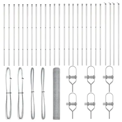 vidaXL Ogrodje s stebri srebrna 1.2 x 50 m Jeklo s PVC premazom