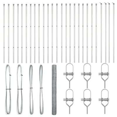 vidaXL Ogrodje s stebri srebrna 1.5 x 50 m Jeklo s PVC premazom