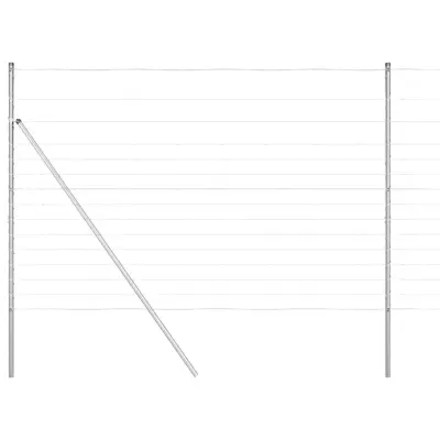 vidaXL Pašna ograja srebrna 50 x 1.6 m Pocinkano jeklo