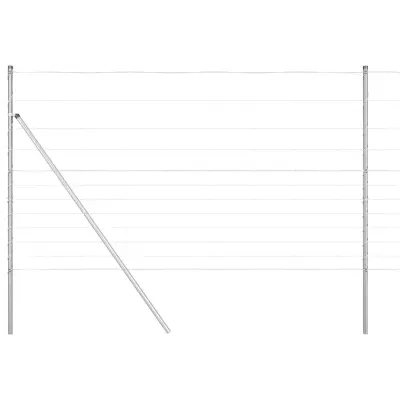 vidaXL Pašna ograja srebrna 50 x 1.4 m Pocinkano jeklo