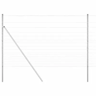 vidaXL Pašna ograja srebrna 25 x 1.5 m Pocinkano jeklo