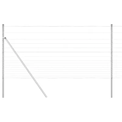 vidaXL Pašna ograja srebrna 25 x 1,2 m Pocinkano jeklo