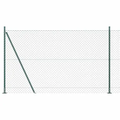 vidaXL Verižna ograja s stebri Zelena 1.6 x 10 m Jeklo