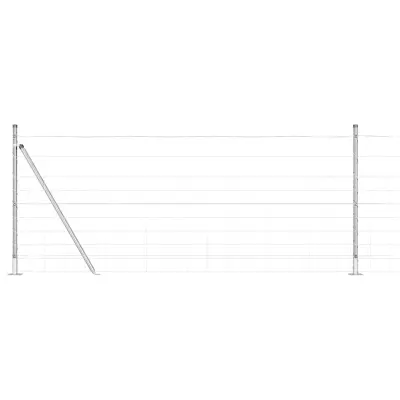 vidaXL Pašna ograja srebrna 50 x 1 m Pocinkano jeklo