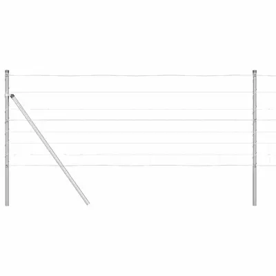 vidaXL Pašna ograja srebrna 50 x 0.8 m Pocinkano jeklo