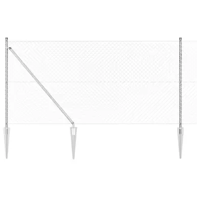 vidaXL Verižna ograja s stebri srebrna 1 x 10 m Jeklo