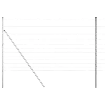 vidaXL Pašna ograja srebrna 25 x 1.4 m Pocinkano jeklo