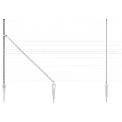 vidaXL Pašna ograja srebrna 25 x 1.5 m Pocinkano jeklo