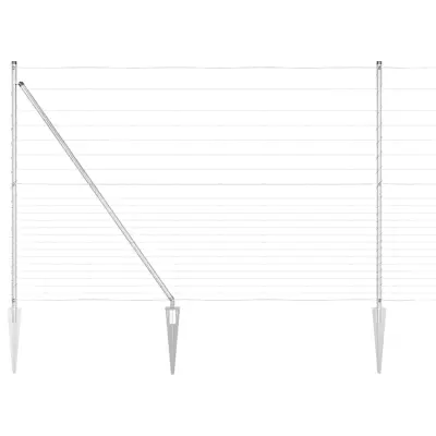 vidaXL Pašna ograja srebrna 25 x 1.6 m Pocinkano jeklo