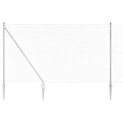 vidaXL Verižna ograja s stebri srebrna 1.6 x 10 m Jeklo