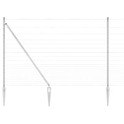 vidaXL Pašna ograja srebrna 25 x 1.6 m Pocinkano jeklo