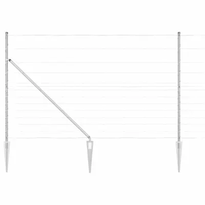 vidaXL Pašna ograja srebrna 50 x 1.5 m Pocinkano jeklo