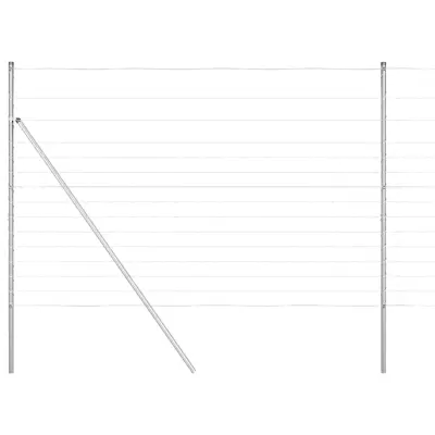 vidaXL Pašna ograja srebrna 25 x 1.6 m Pocinkano jeklo