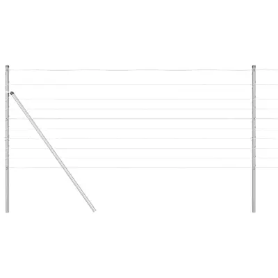 vidaXL Pašna ograja srebrna 50 x 1 m Pocinkano jeklo