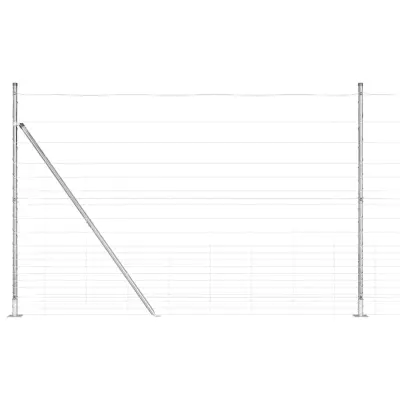 vidaXL Pašna ograja srebrna 25 x 1.6 m Pocinkano jeklo