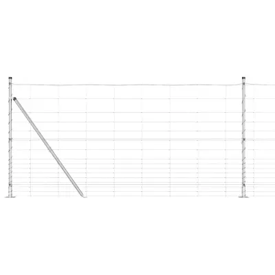 vidaXL Pašna ograja srebrna 50 x 1.2 m Pocinkano jeklo