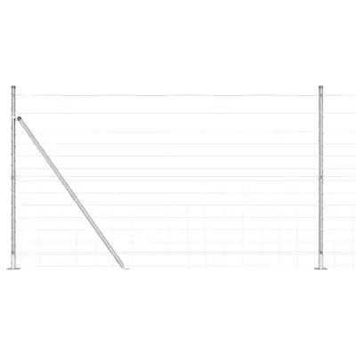 vidaXL Pašna ograja srebrna 50 x 1.4 m Pocinkano jeklo