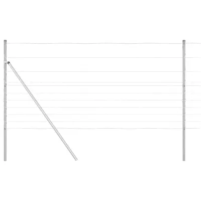 vidaXL Pašna ograja srebrna 25 x 1,2 m Pocinkano jeklo