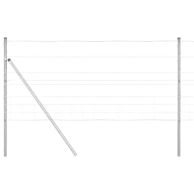 vidaXL Pašna ograja srebrna 25 x 1 m Pocinkano jeklo