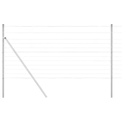 vidaXL Pašna ograja srebrna 50 x 1.2 m Pocinkano jeklo