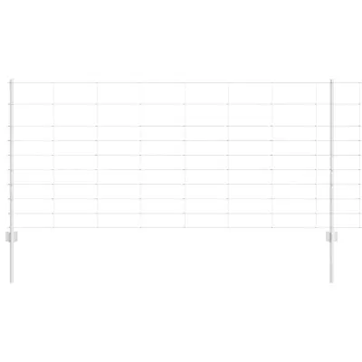 vidaXL Ograja in Stolp srebrna 1 x 50 m Jeklo