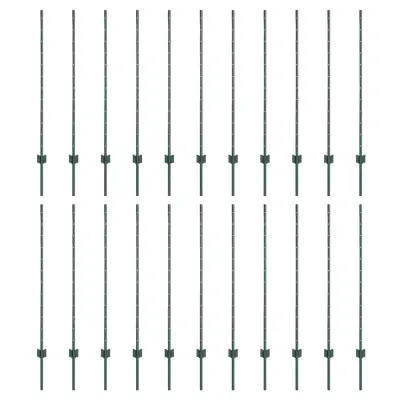 vidaXL Ograjni stebri 22 pcs Zelena 160 cm Jeklo