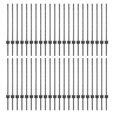 vidaXL Ograjni stebri 44 pcs Siva 120 cm Jeklo