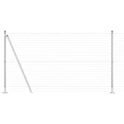 vidaXL Ogrodje s stebri srebrna 1.2 x 10 m Jeklo