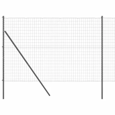 vidaXL Ogrodje s stebri Siva 1.5 x 10 m Jeklo