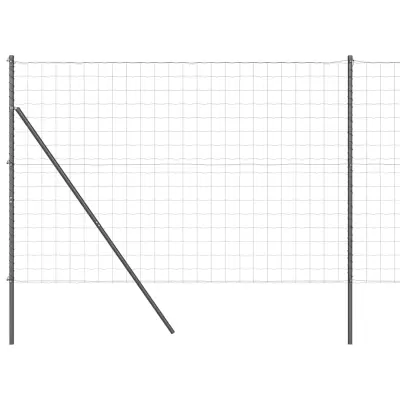 vidaXL Ogrodje s stebri Siva 1.6 x 10 m Jeklo