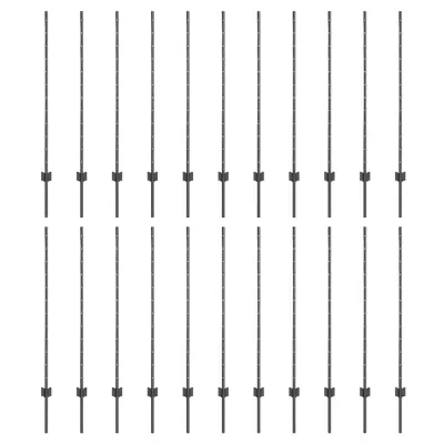 vidaXL Ograjni stebri 44 pcs Siva 160 cm Jeklo