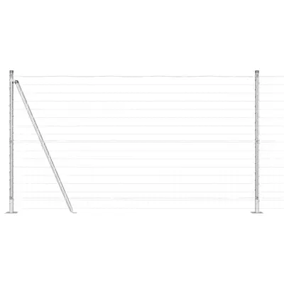 vidaXL Ogrodje s stebri srebrna 1.2 x 10 m Jeklo