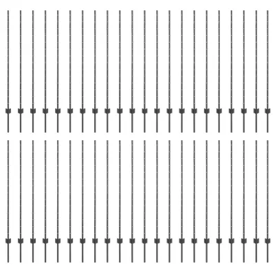 vidaXL Ograjni stebri 88 pcs Siva 180 cm Jeklo