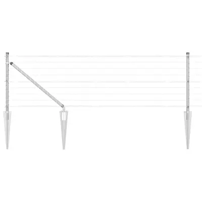 vidaXL Ogrodje s stebri srebrna 0.4 x 10 m Jeklo