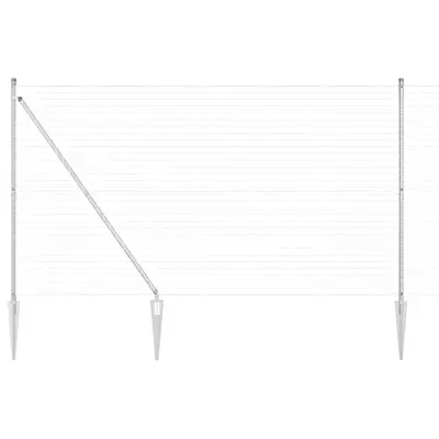 vidaXL Ogrodje s stebri srebrna 1.5 x 10 m Jeklo