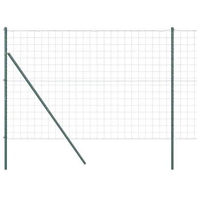 vidaXL Ogrodje s stebri Zelena 1.6 x 10 m Jeklo