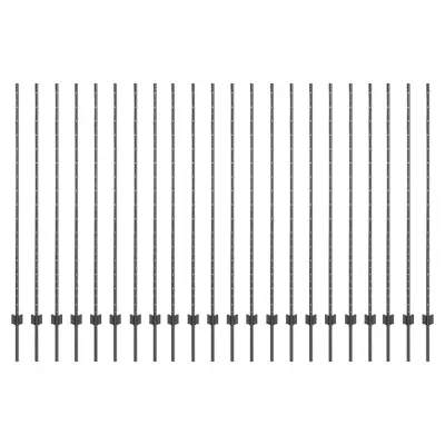 vidaXL Ograjni stebri 44 pcs Siva 200 cm Jeklo