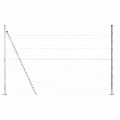 vidaXL Ogrodje s stebri srebrna 1.4 x 10 m Jeklo