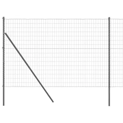 vidaXL Ogrodje s stebri Siva 1.5 x 10 m Jeklo