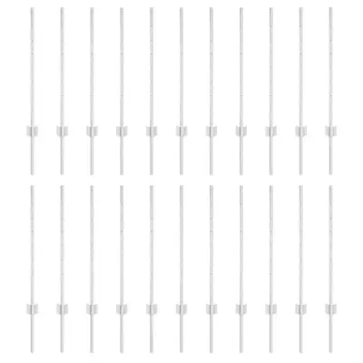 vidaXL Ograjni stebri 22 pcs srebrna 120 cm Jeklo