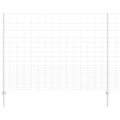 vidaXL Ograja in Stolp srebrna 1,6 x 25 m Jeklo