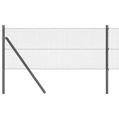 vidaXL Ogrodje s stebri Siva 0.5 x 10 m Jeklo