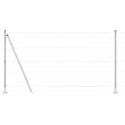 vidaXL Ogrodje s stebri srebrna 1.2 x 25 m Jeklo